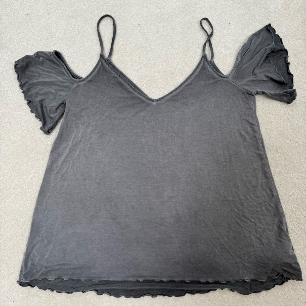 Gray Women's Off the Shoulder Top
